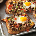 Beef Breakfast Pizza Ol�